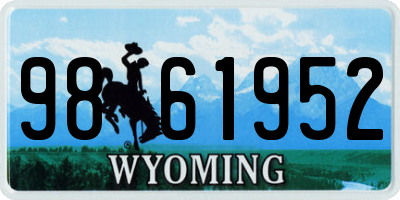 WY license plate 9861952