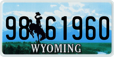 WY license plate 9861960