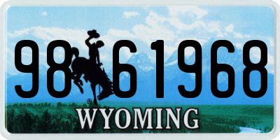 WY license plate 9861968