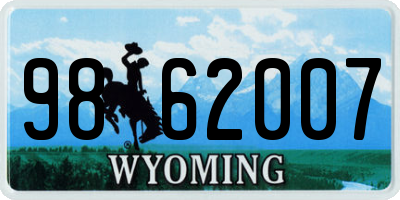 WY license plate 9862007