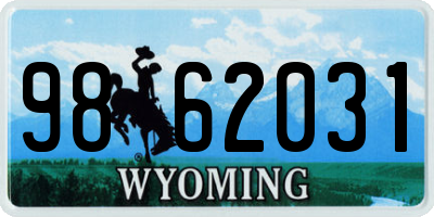 WY license plate 9862031