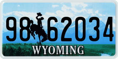 WY license plate 9862034