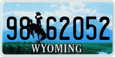 WY license plate 9862052
