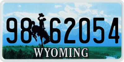 WY license plate 9862054
