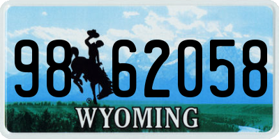 WY license plate 9862058