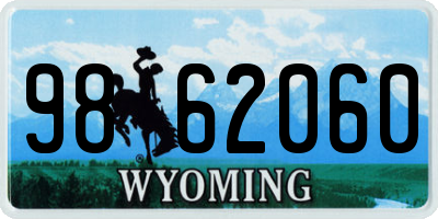 WY license plate 9862060