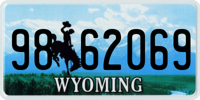 WY license plate 9862069