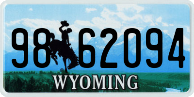 WY license plate 9862094