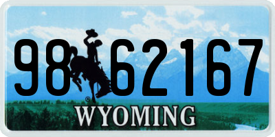 WY license plate 9862167