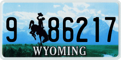 WY license plate 986217
