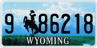 WY license plate 986218