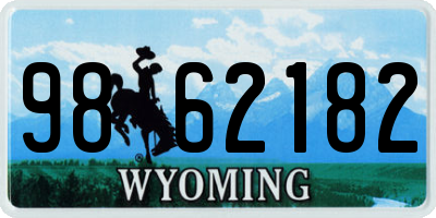 WY license plate 9862182
