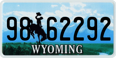 WY license plate 9862292