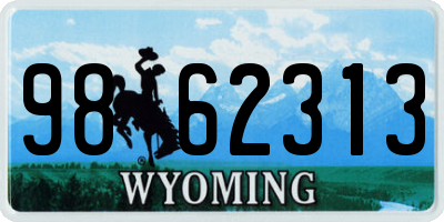 WY license plate 9862313