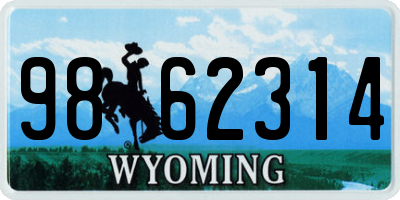 WY license plate 9862314