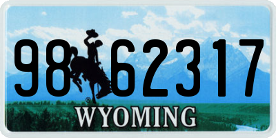 WY license plate 9862317