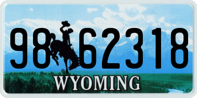 WY license plate 9862318