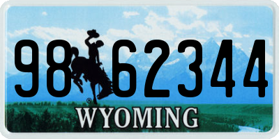 WY license plate 9862344
