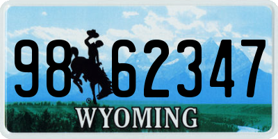 WY license plate 9862347