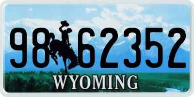 WY license plate 9862352