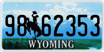 WY license plate 9862353