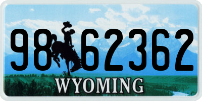 WY license plate 9862362