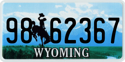 WY license plate 9862367