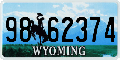 WY license plate 9862374