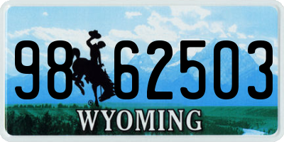 WY license plate 9862503