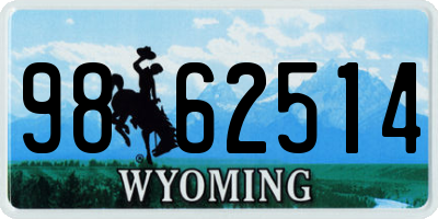 WY license plate 9862514