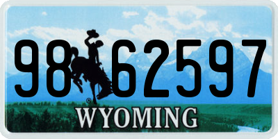 WY license plate 9862597