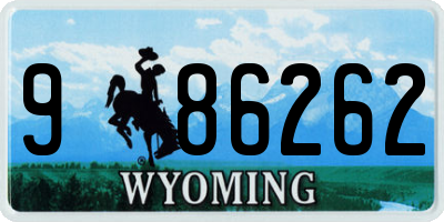 WY license plate 986262