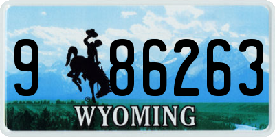 WY license plate 986263