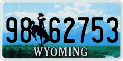 WY license plate 9862753