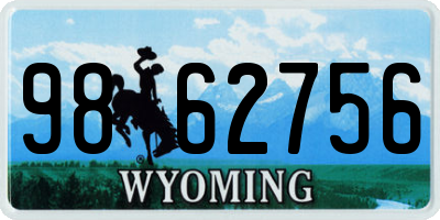 WY license plate 9862756