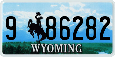 WY license plate 986282