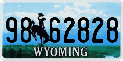 WY license plate 9862828