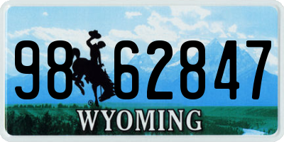 WY license plate 9862847