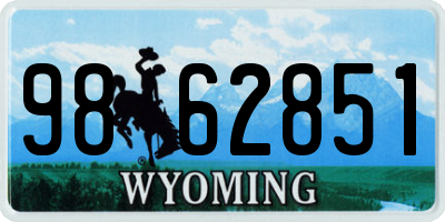 WY license plate 9862851