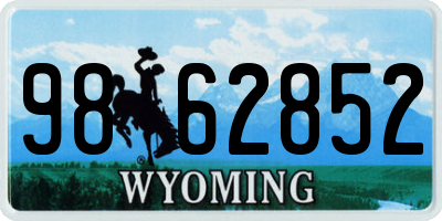 WY license plate 9862852