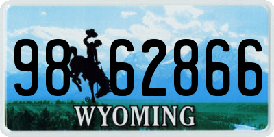 WY license plate 9862866