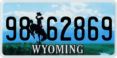 WY license plate 9862869