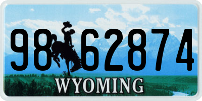 WY license plate 9862874