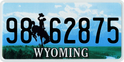 WY license plate 9862875