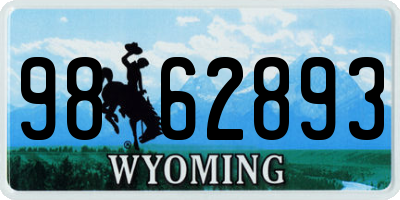 WY license plate 9862893