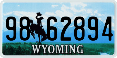 WY license plate 9862894