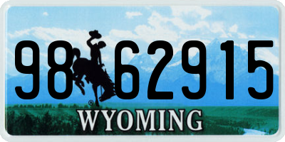 WY license plate 9862915