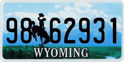 WY license plate 9862931