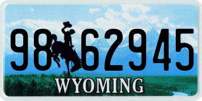 WY license plate 9862945