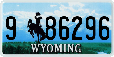 WY license plate 986296